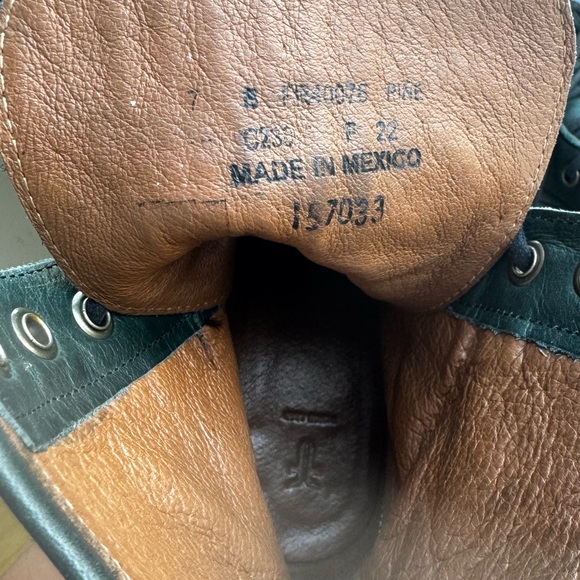 Frye Women's Green Leather Lace-Up Boots - Picture 8 of 11